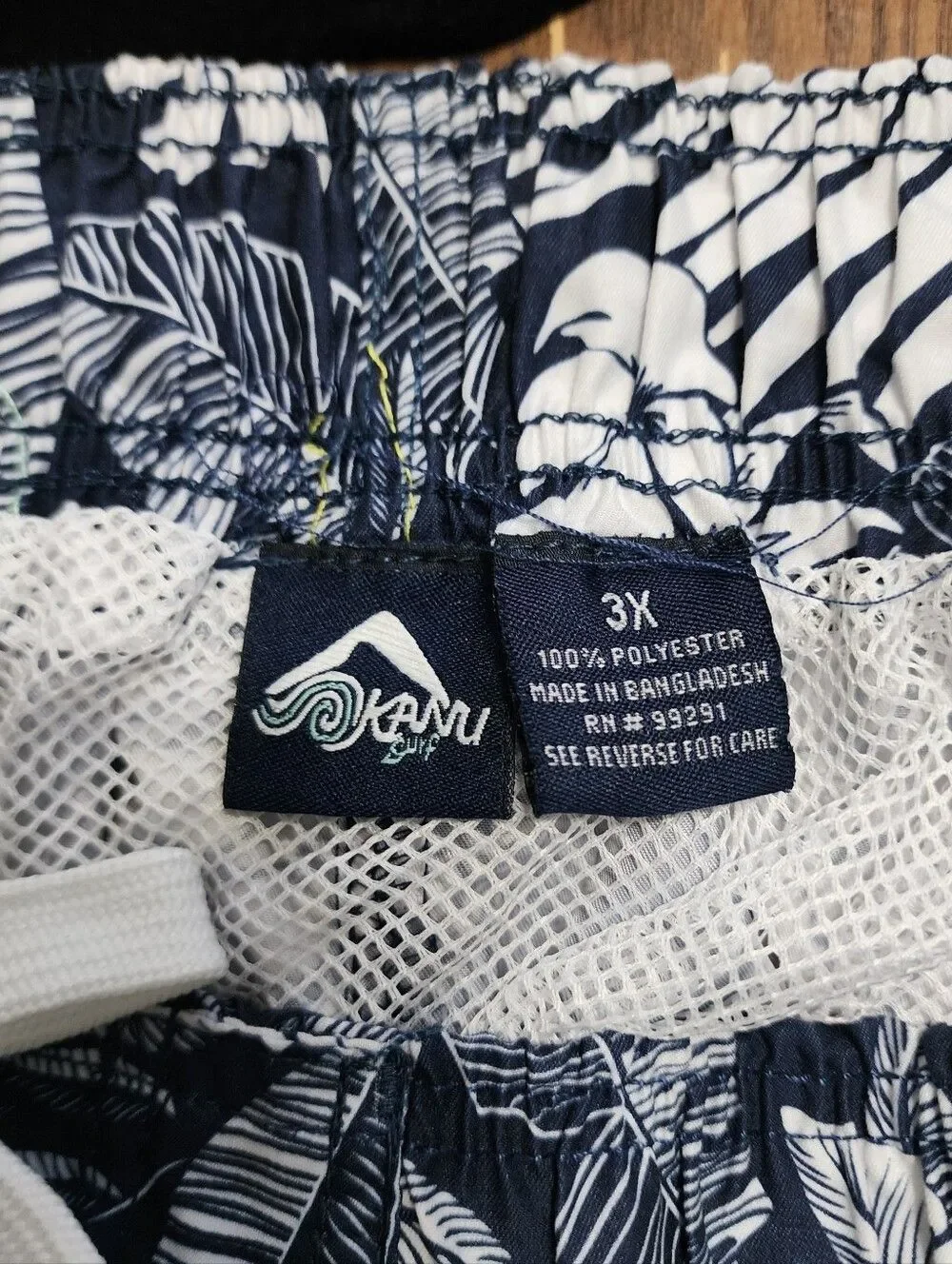 Kanu Surf Swim Trunks Shorts 3X Navy White Floral NWT